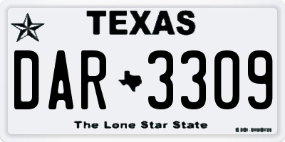 TX license plate DAR3309