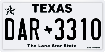 TX license plate DAR3310