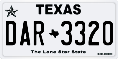 TX license plate DAR3320