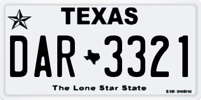 TX license plate DAR3321