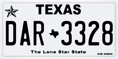 TX license plate DAR3328