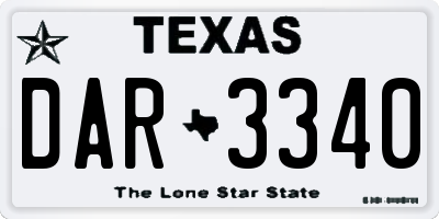 TX license plate DAR3340