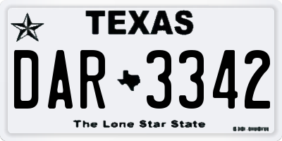 TX license plate DAR3342
