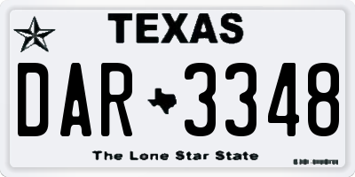 TX license plate DAR3348