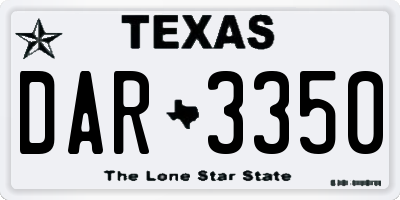 TX license plate DAR3350