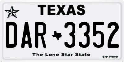 TX license plate DAR3352