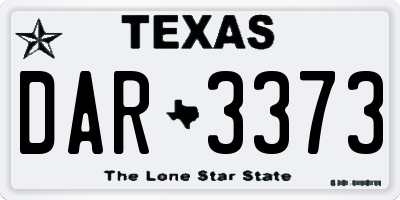 TX license plate DAR3373