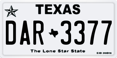 TX license plate DAR3377