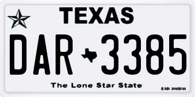 TX license plate DAR3385