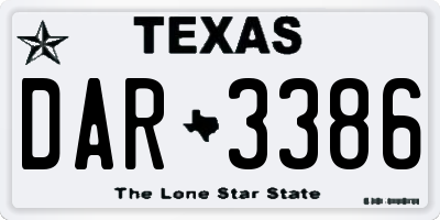 TX license plate DAR3386