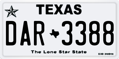 TX license plate DAR3388
