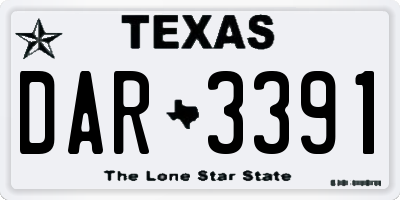 TX license plate DAR3391