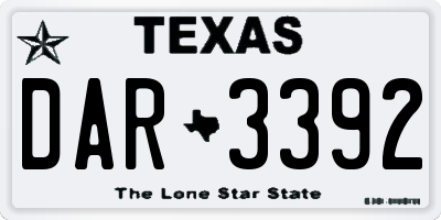 TX license plate DAR3392