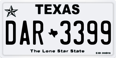 TX license plate DAR3399