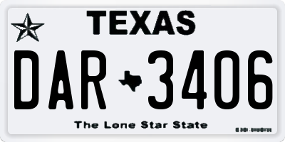 TX license plate DAR3406