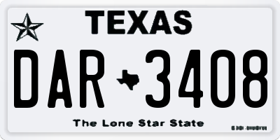 TX license plate DAR3408