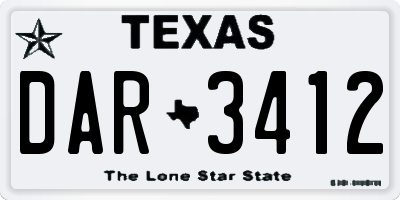 TX license plate DAR3412