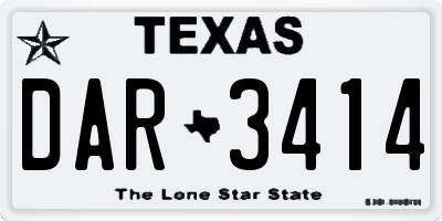 TX license plate DAR3414