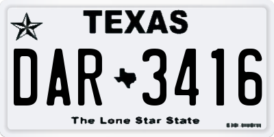 TX license plate DAR3416