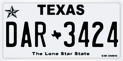TX license plate DAR3424