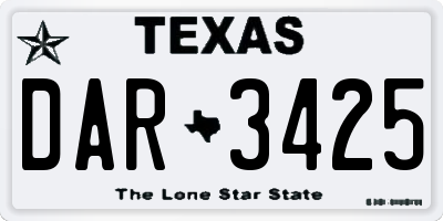 TX license plate DAR3425