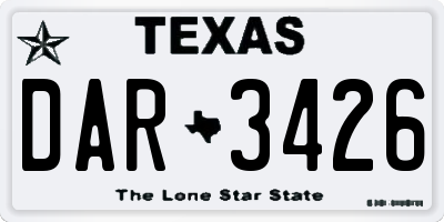 TX license plate DAR3426