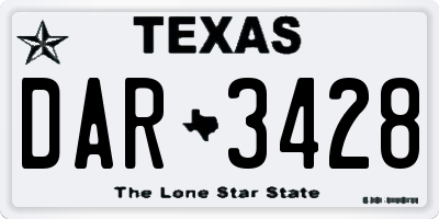 TX license plate DAR3428