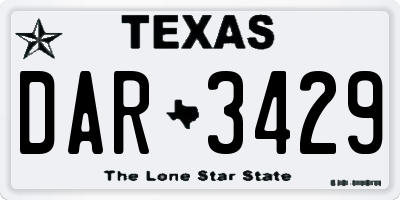 TX license plate DAR3429