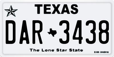 TX license plate DAR3438