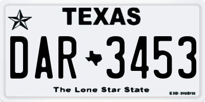 TX license plate DAR3453