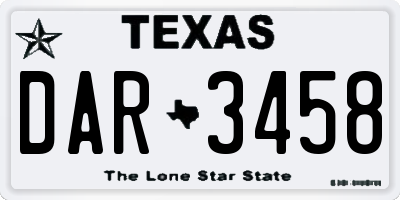 TX license plate DAR3458