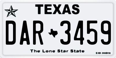 TX license plate DAR3459