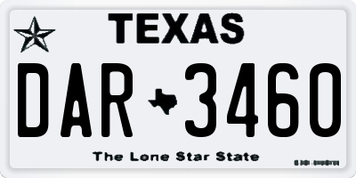TX license plate DAR3460