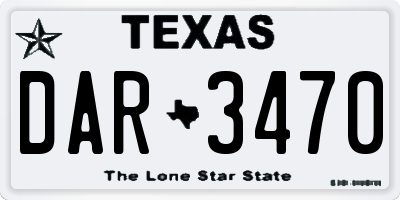 TX license plate DAR3470
