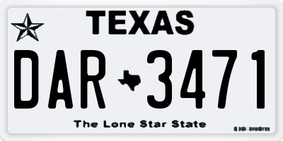 TX license plate DAR3471