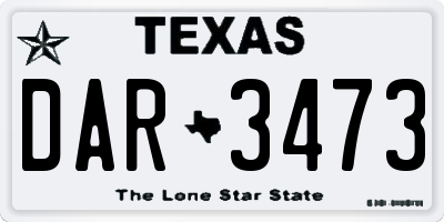 TX license plate DAR3473