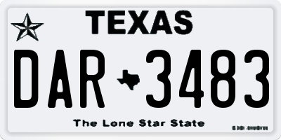 TX license plate DAR3483