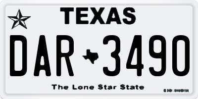 TX license plate DAR3490