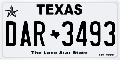 TX license plate DAR3493