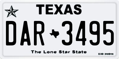 TX license plate DAR3495