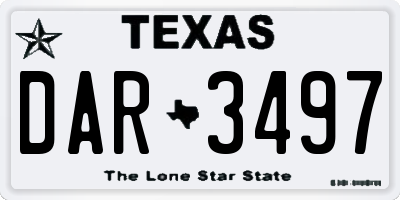 TX license plate DAR3497
