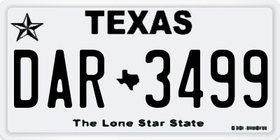 TX license plate DAR3499