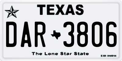 TX license plate DAR3806