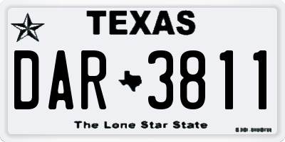TX license plate DAR3811