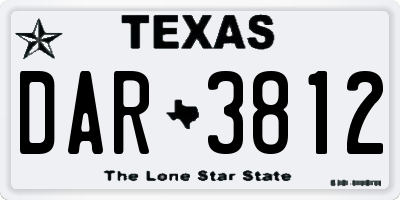 TX license plate DAR3812