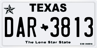 TX license plate DAR3813