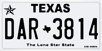 TX license plate DAR3814