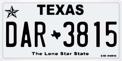 TX license plate DAR3815