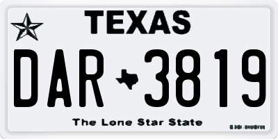 TX license plate DAR3819
