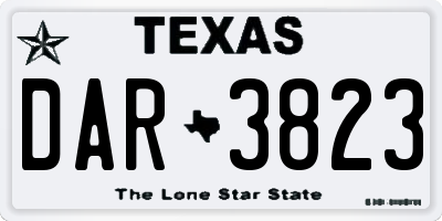 TX license plate DAR3823